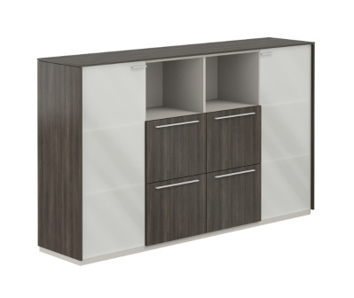 Шкаф средний со стеклом мат. NZ-0316.BT.BT