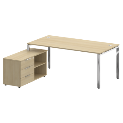 Стол рабочий руководителя с опорной тумбой левый БГ.СРТ-5.9 (L)