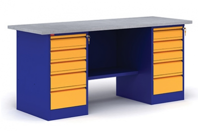 Двухтумбовый металлический верстак ВП-6