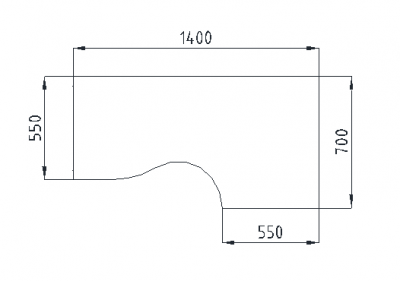 Столешница стола "эргономичного" левая/правая V-1.4.1