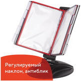 Демосистема настольная на 10 панелей, с 10 цветными панелями А4, черная, BRAUBERG "SOLID", 236714