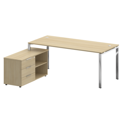 Стол рабочий руководителя с опорной тумбой левый БГ.СРТ-5.8 (L)