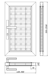 Дверной блок Витраж с жалюзи