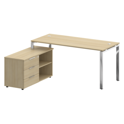 Стол рабочий руководителя с опорной тумбой левый БГ.СРТ-4.7 (L)