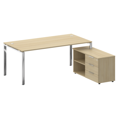 Стол рабочий руководителя с опорной тумбой правый БГ.СРТ-5.9 (R)