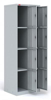 Двухсекционный металлический шкаф для сумок ШРМ-28