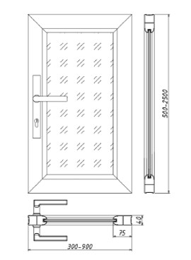 Дверной блок с одним стеклом
