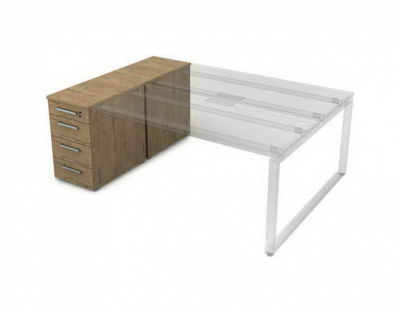 Тумба приставная с ящиками и общим топом 9ТП.012.1