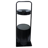 Урна металлическая уличная с пепельницей, 15 литров, цвет черный, СЛП3-250