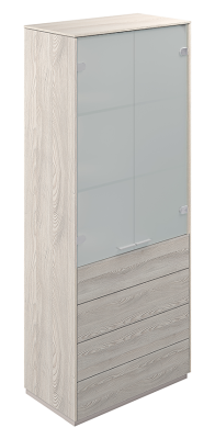 Шкаф средний со стеклом мат. NZ-0316.YN.YN