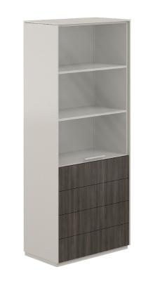 Шкаф высокий со стеклом мат. NZ-0312.GS.BT