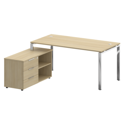 Стол рабочий руководителя с опорной тумбой левый БГ.СРТ-4.8 (L)