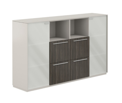 Шкаф средний со стеклом мат. NZ-0316.GS.BT