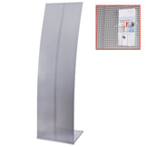 Стойка напольная для рекламных материалов (160х45,5х36 см), без лотков, хром, ПАРУС-2