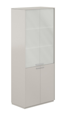 Шкаф высокий со стеклом мат. NZ-0351.GS.GS