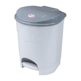 Ведро-контейнер 11 л, с крышкой и педалью, для мусора, серое, IDEA