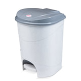 Ведро-контейнер 19 л, с крышкой и педалью, для мусора, серое, IDEA
