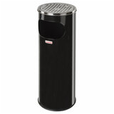 Урна с пепельницей 18 литров, нержавеющая сталь, черная, LAIMA PROFESSIONAL