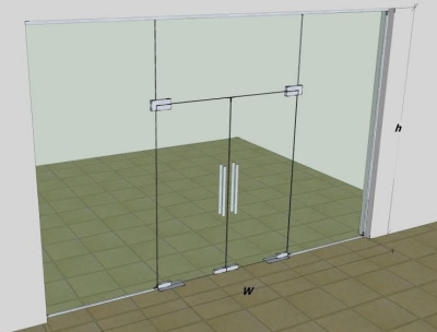 Перегородка цельностеклянная (закаленное стекло толщиной 10-12 мм) (цена за 1 кв.м)