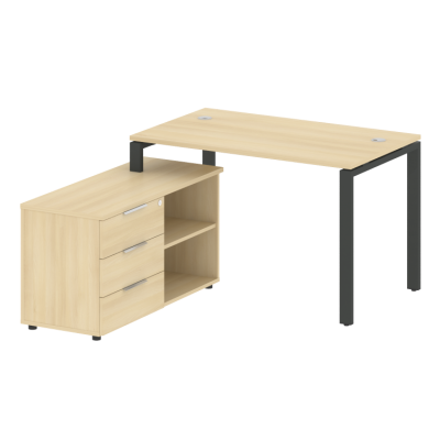 Рабочая станция на П-образном м/к с опорной тумбой левая БП.РС-СТС-2.2 (L)