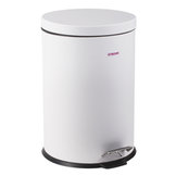 Ведро-контейнер для мусора (урна) с педалью LAIMA "Classic", 12 л, белое, глянцевое, металл