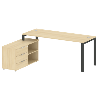 Рабочая станция на П-образном м/к с опорной тумбой левая БП.РС-СТС-2.5 (L)