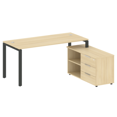 Рабочая станция на П-образном м/к с опорной тумбой правая БП.РС-СТС-2.4 (R)