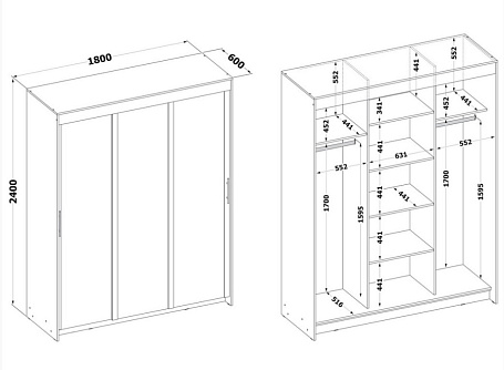 Шкаф-купе Контур ШР-186.32
