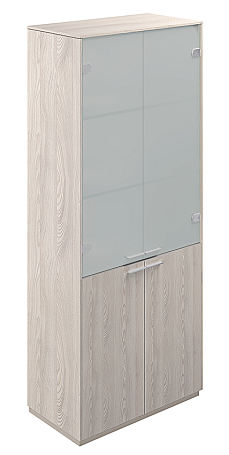 Шкаф высокий со стеклом мат. NZ-0312.YN.YN