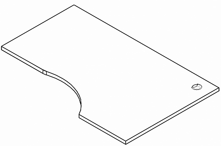 Столешница для перегородок угловая RBCET-1490 (R)