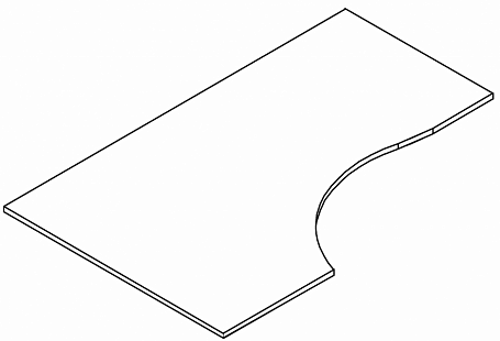 Столешница для перегородок угловая RBSE-1400 (L)