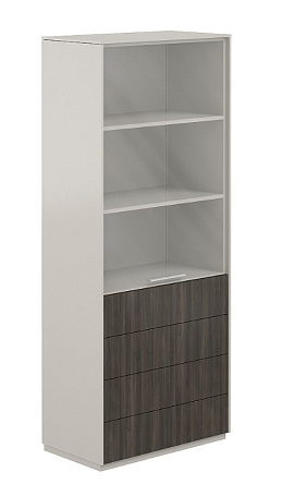 Шкаф высокий со стеклом мат. NZ-0312.GS.BT