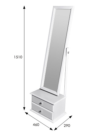 Зеркало напольное с тумбой Селена
