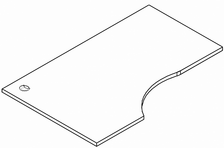 Столешница для перегородок угловая RBCET-1490 (L)