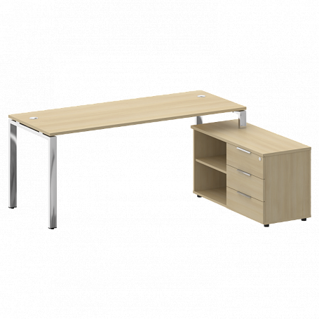 Стол рабочий руководителя с опорной тумбой правый БГ.СРТ-5.7 (R)