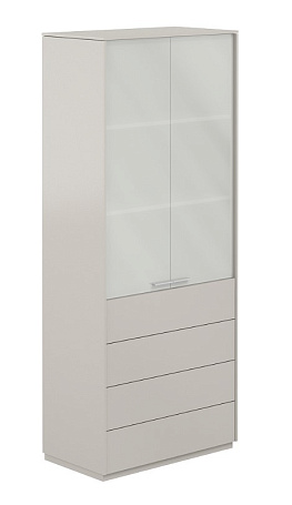 Шкаф высокий со стеклом мат. NZ-0332.GS.GS