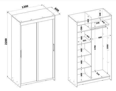 Шкаф-купе ШР-2126.2