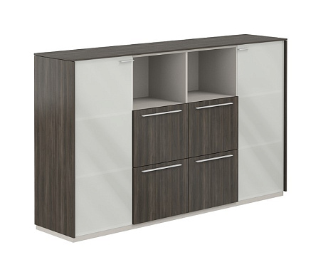 Шкаф средний со стеклом мат. NZ-0316.BT.BT